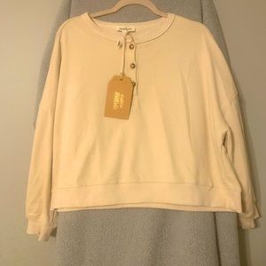 Beige cropped sweatshirt, M